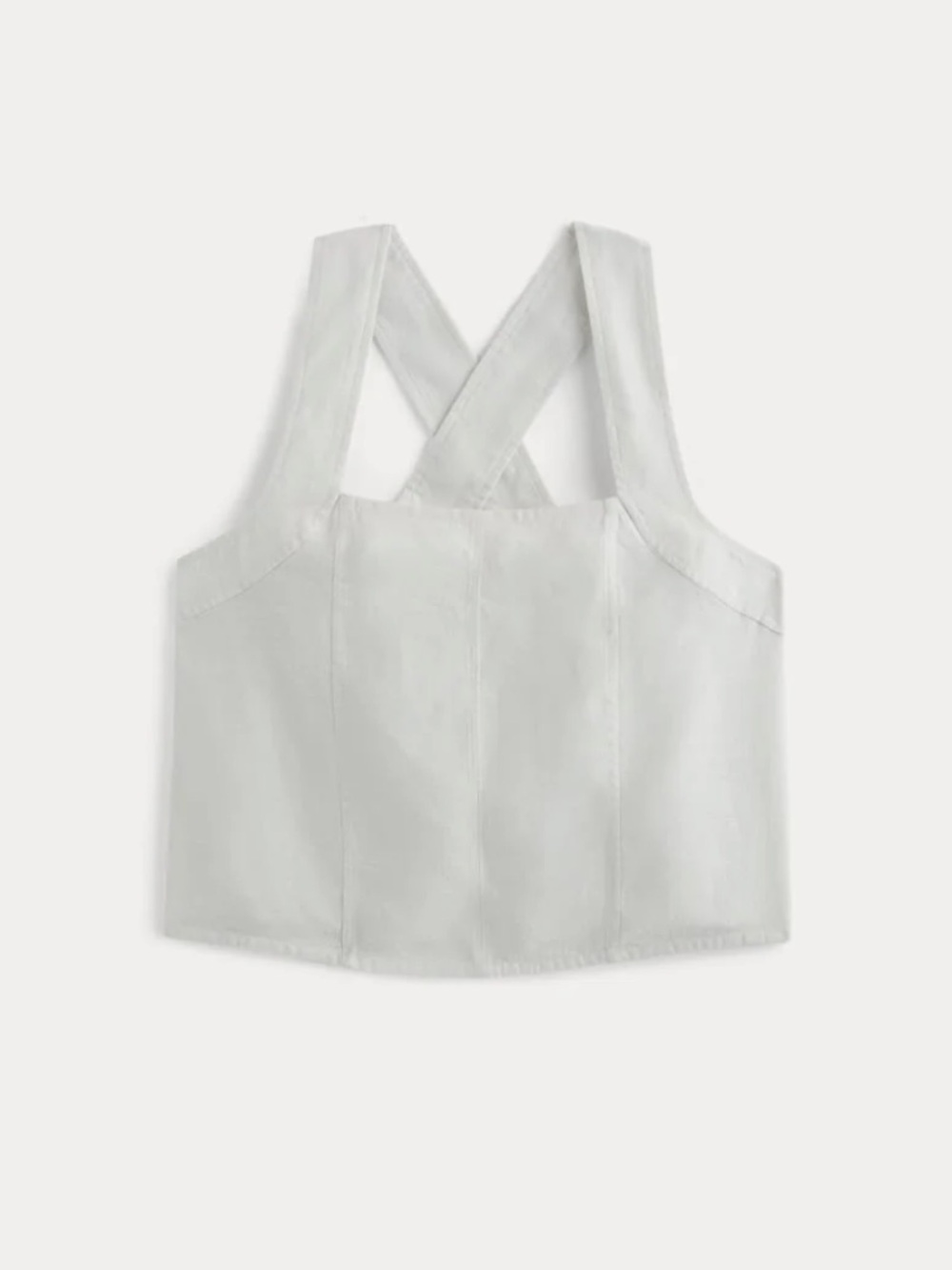Everlane The Crossback Linen Tank in Natural Chambray